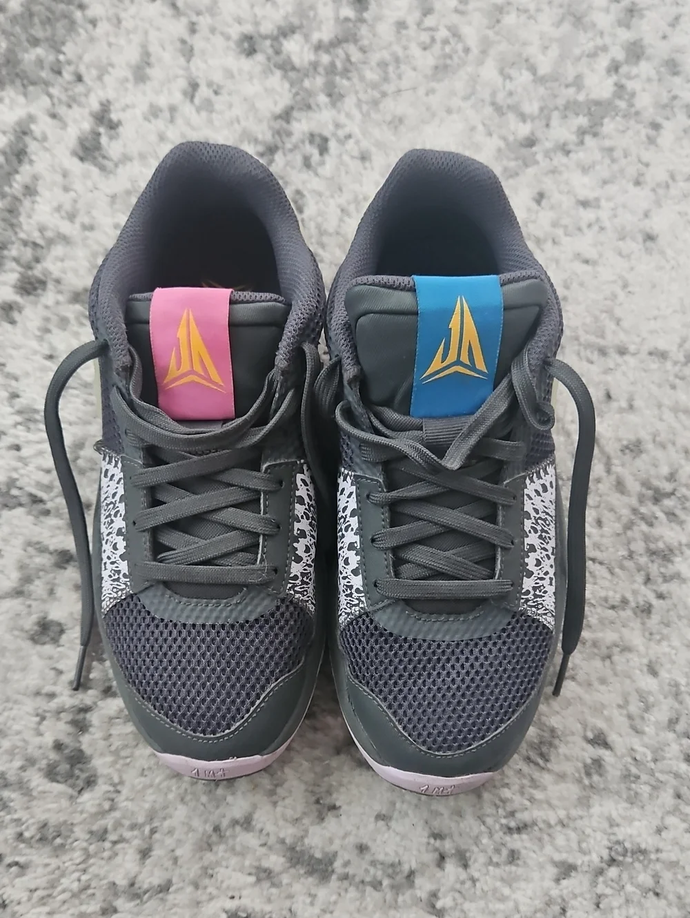 Ja Morant Nike Youth Gray Sneakers with Yellow Accent